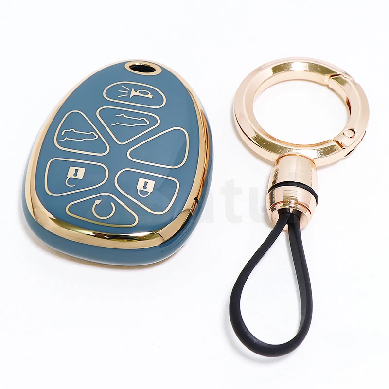 Keyless For Chevy Suburban Tahoe Traverse Cadillac Escalade SRX Buick Enclave GMC Acadia 2007-2016 Yukon XL TPU Key Fob Cover view 4