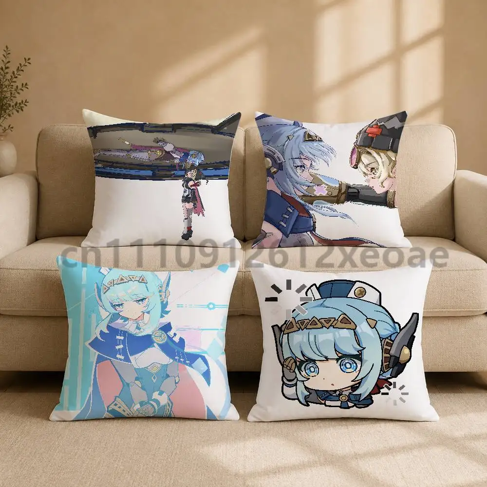 Ineffa Genshin Impact Printed Pillow Cover Square Cushion Case for Sofa Couch Living Room Bedroom Home Decor