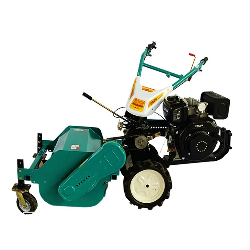 

A Flail - Type Mulcher Mower with a Built - in diesel Engine for Gardens/farms.