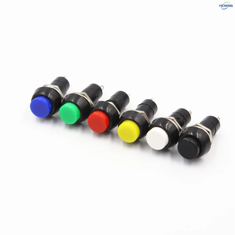 12 szt. przycisków samozatrzaskujących/chwilowych 12 mm, przewód spawany 150 mm, wybór, długość do personalizacji