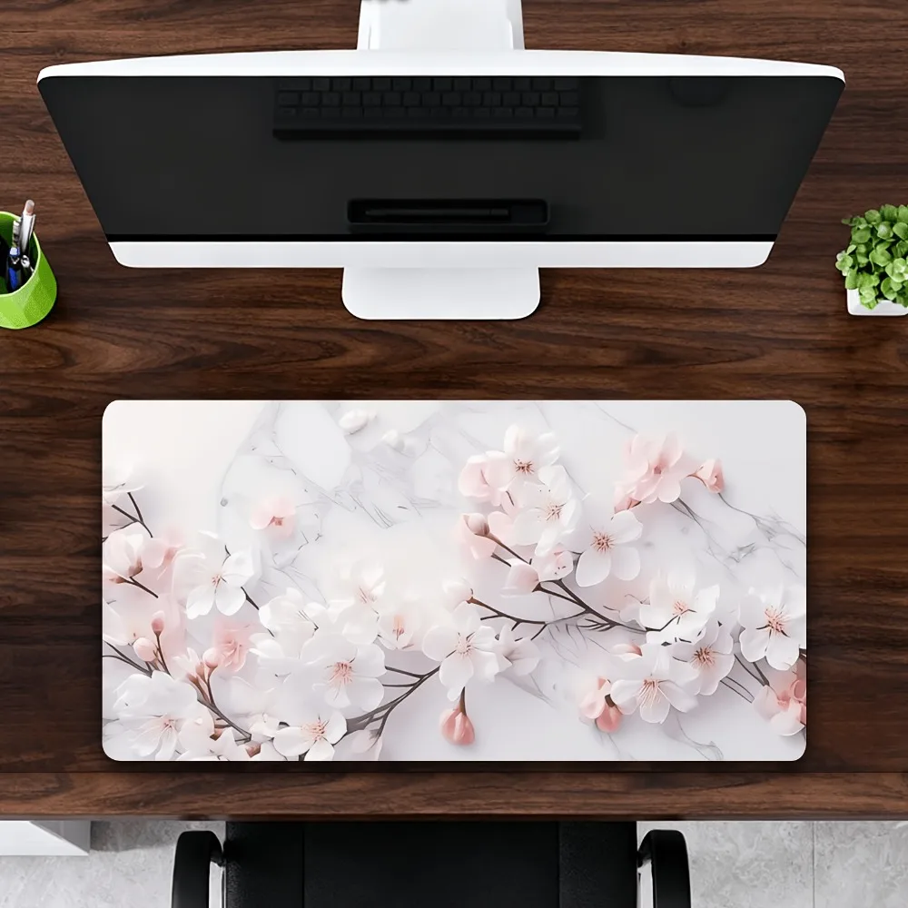 Luxurious cherry blossom-themed gaming and office dual-purpose mouse pad with antislip base,smooth movement,and ergonomic design