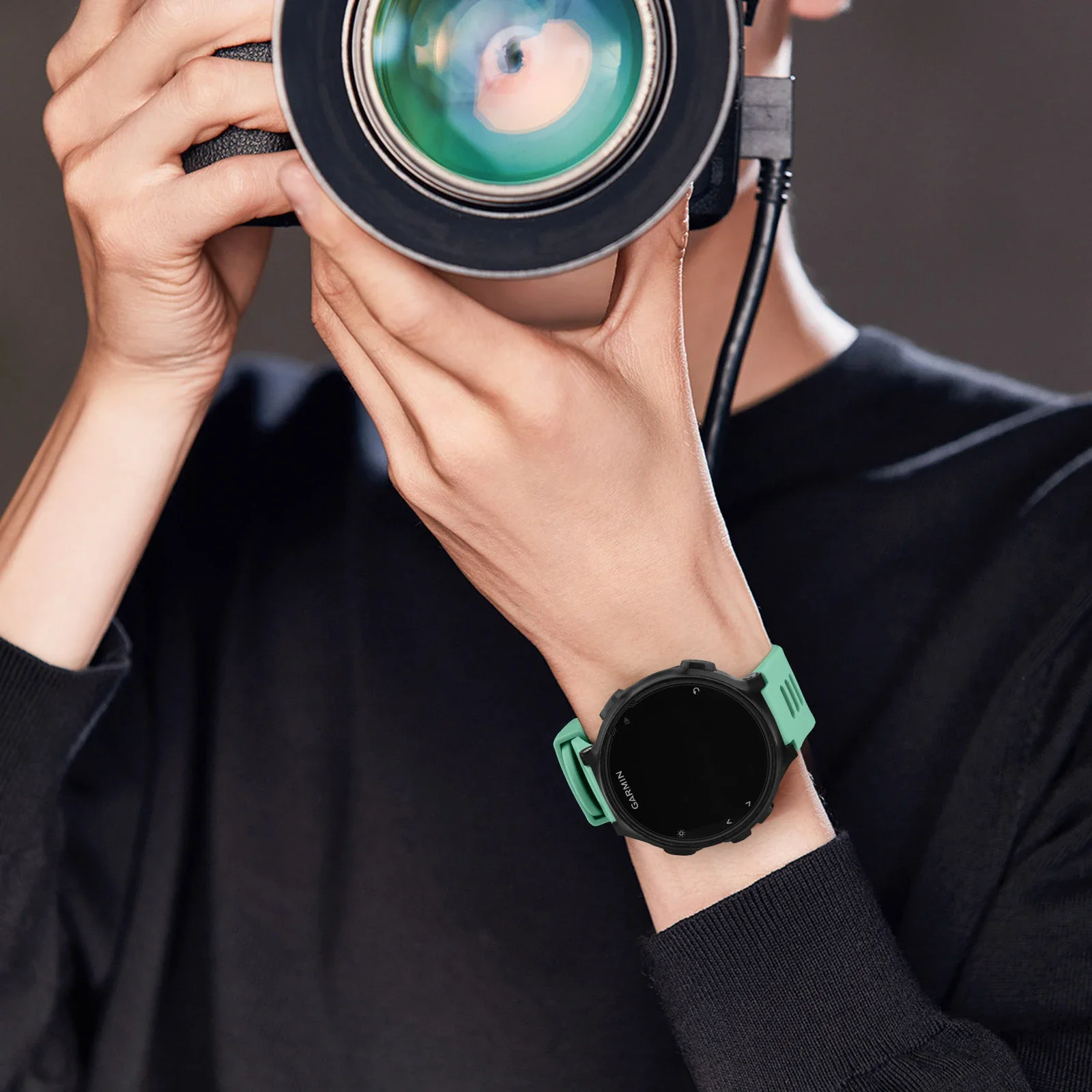 Pulseira de silicone de cor dupla para garmin forerunner 235 220 620 630 735 735xt banda esporte pulseira relógio substituição