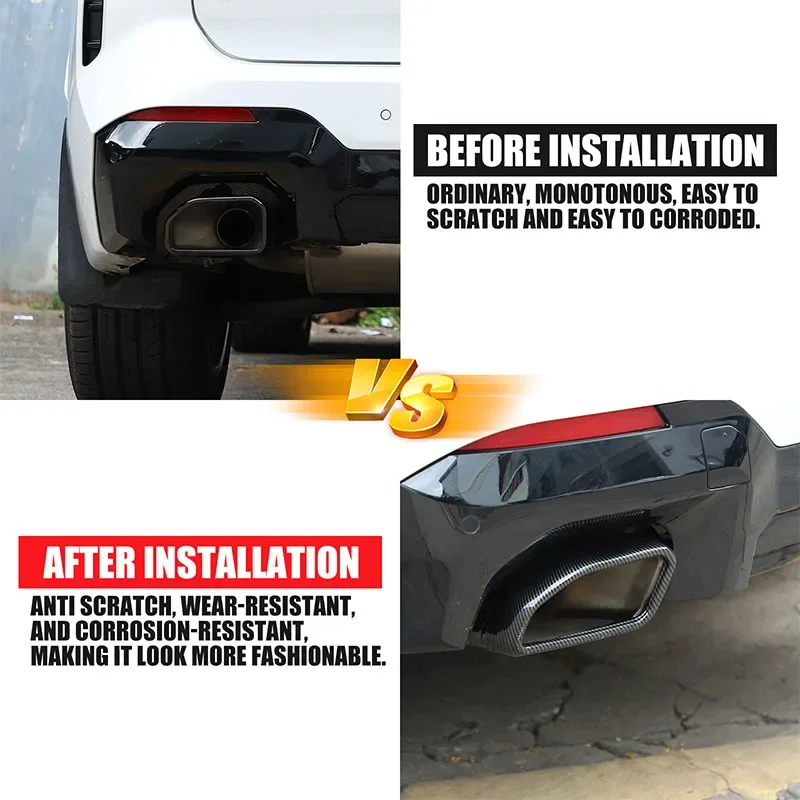 

For BMW X3 G01 X4 G02 2022-2025 Stainless steel Car exhaust pipe muffler tail throat decorative frame sticker Car accessories