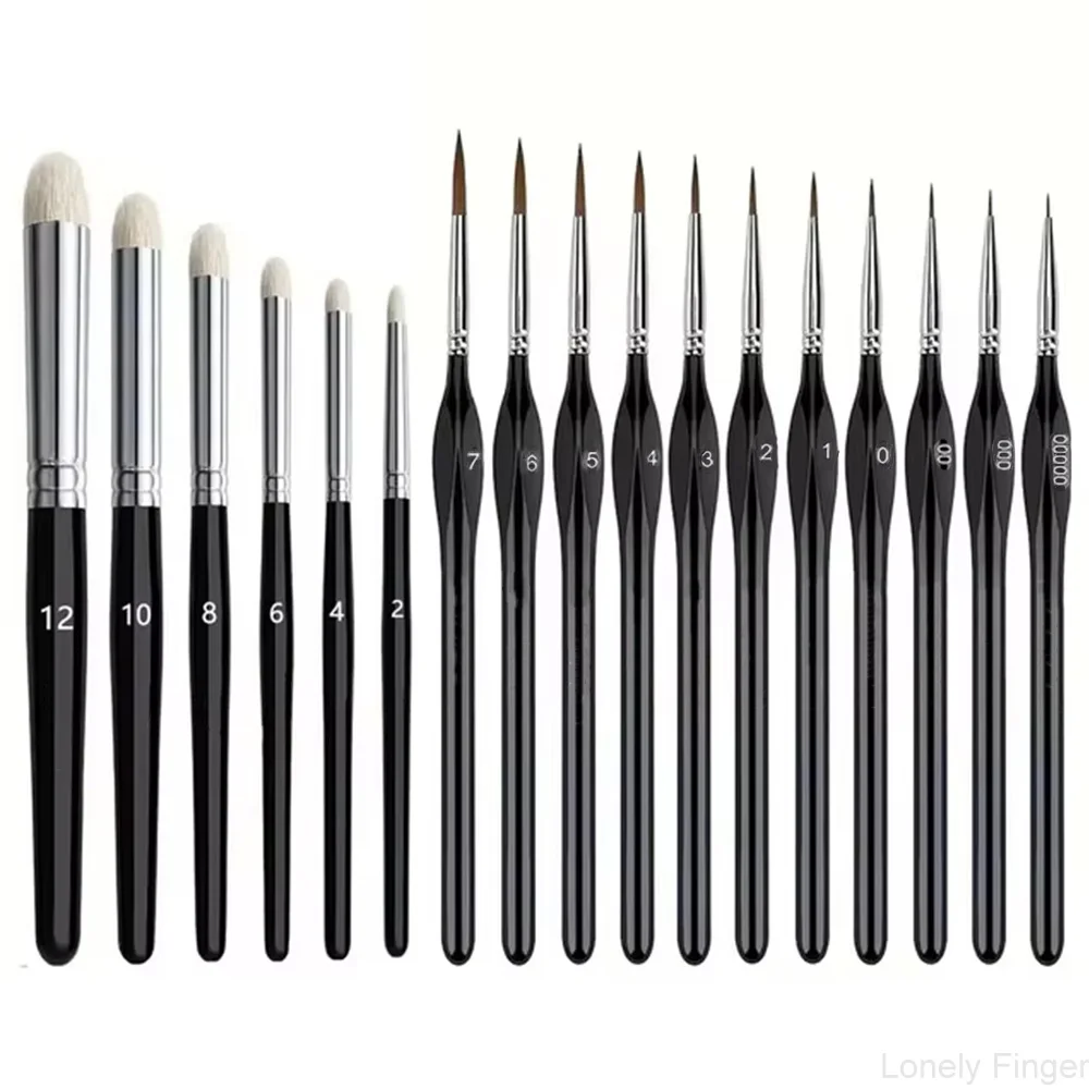 Miniature Paint Brushes Drybrush Set, Acrylic Paint Brushes for Oil, Watercolors, Tabletop, Figurine 3/6/11/17Pcs