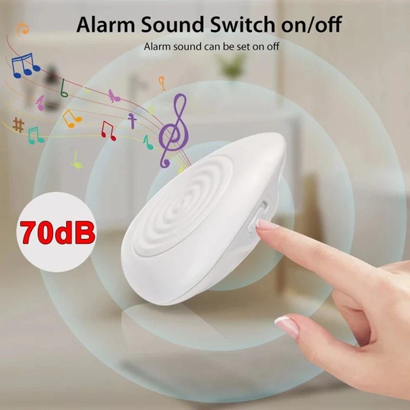 FULL-Tuya Zigbee Water Level Sensor Smart Water Leakage Alarm Detector Flood Alert Overflow Security Protection