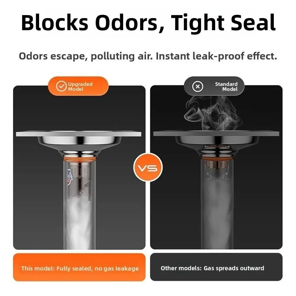Self-Closing Floor Drain Core Odor and Insect Proof With Handle Drain Sink Strainer No Smell Anti-Clogging Waste Drainer