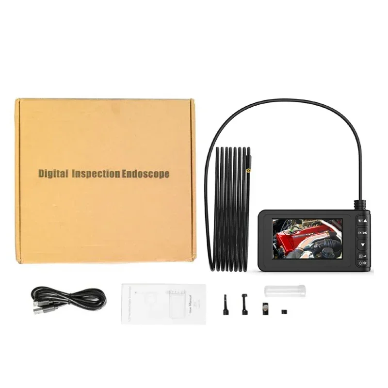 Inskam129 4.3 Inch Ear Spoon Borescope Visual Endoscope Portable Real-Time Monitoring Inspection Video Microscope 8 Led Camera