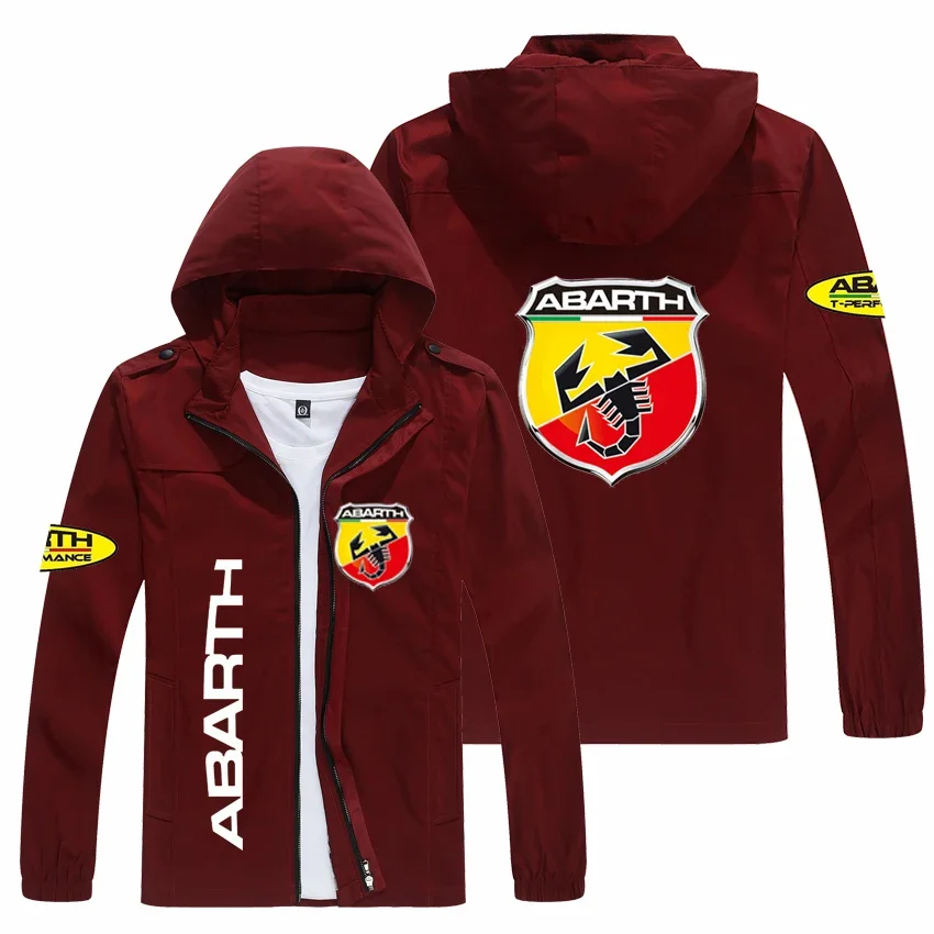 2023 NEW Spring and autumn men's ABARTH logo Hooded Jacket popular print casual fashion loose rider jacket men's street Basebal