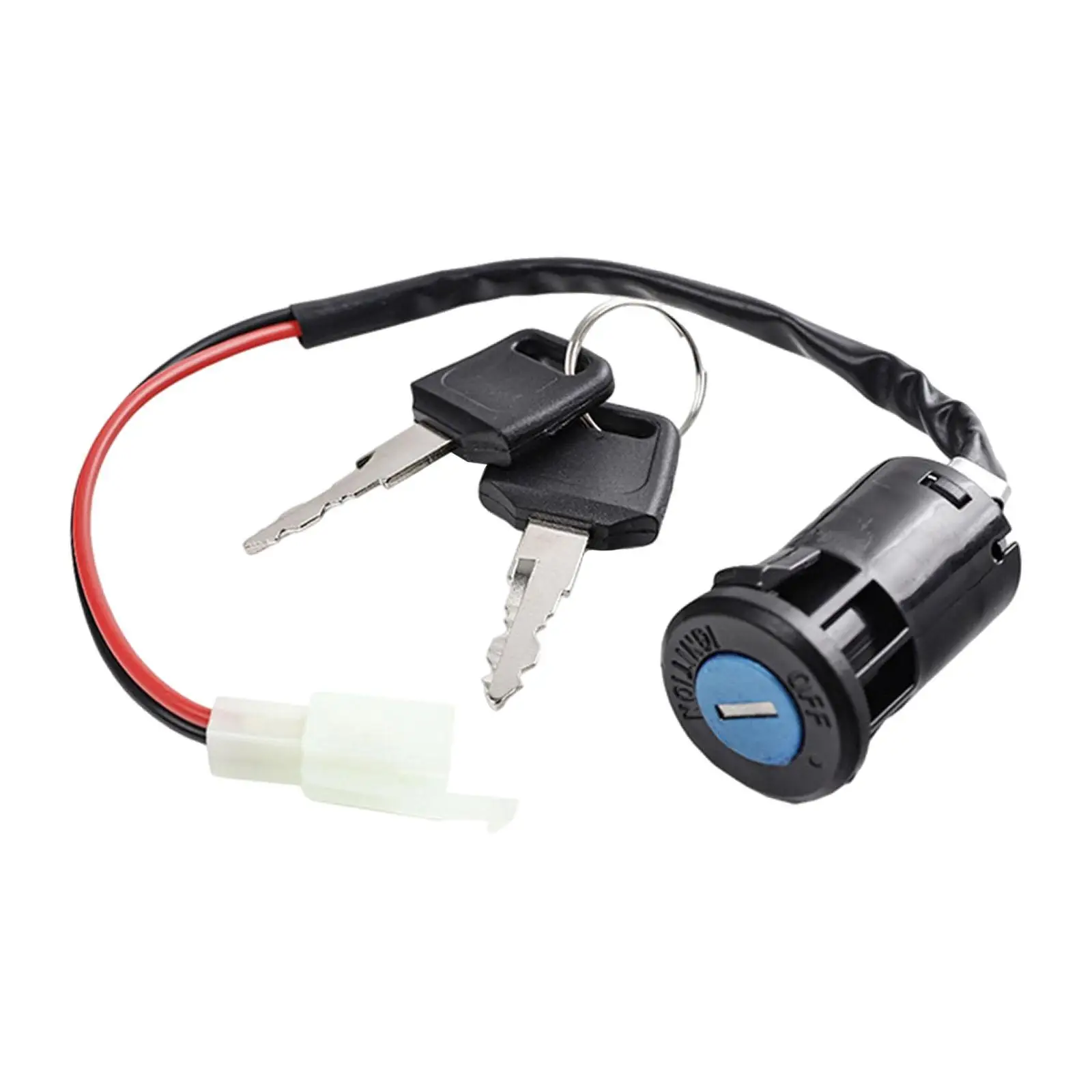 Universal Ignition Switch with Keys 2 Pin 2 Wire Set for Scooter Motorcycle Switch Moped ATV Electric Go Kart