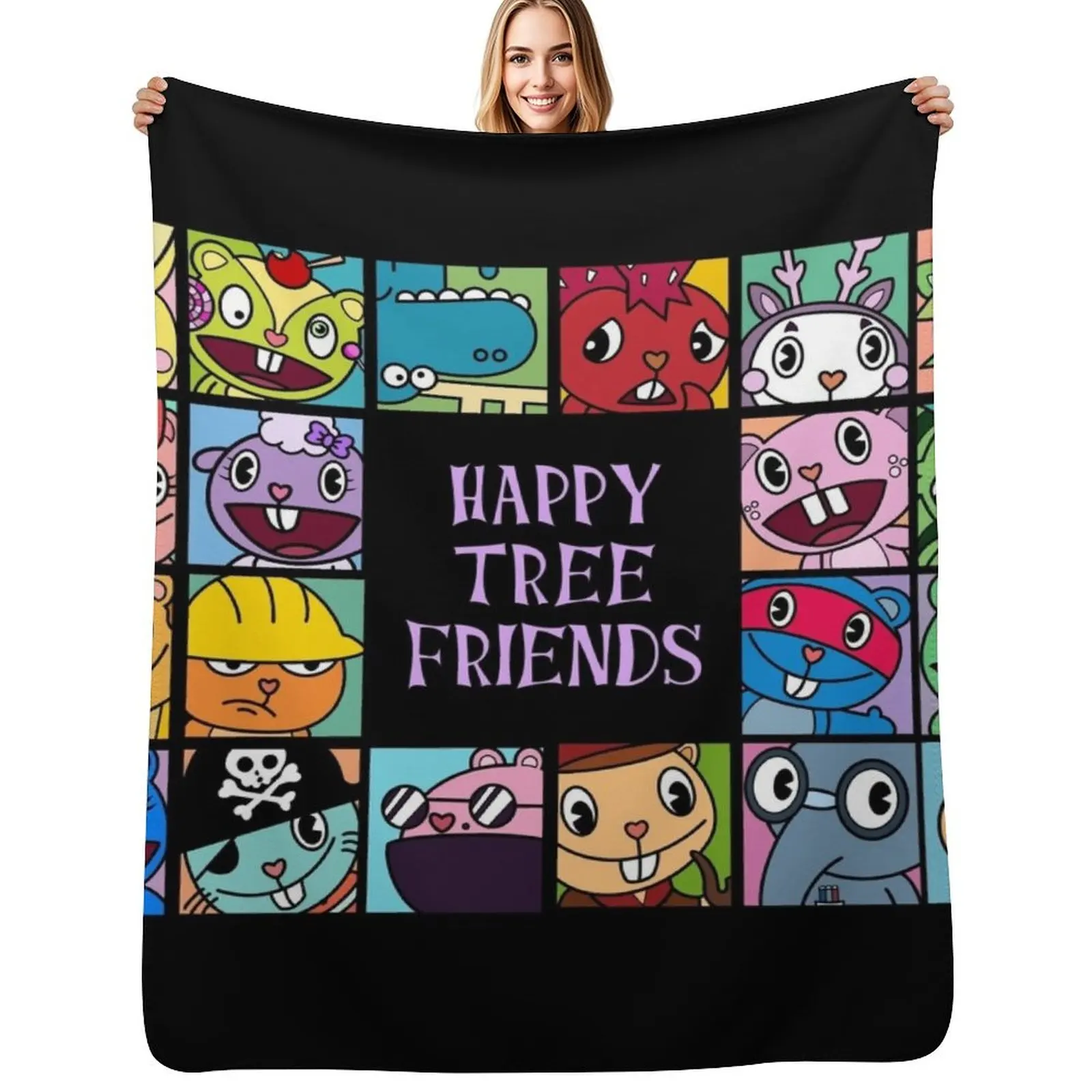 

Happy Tree Friends Throw Blanket Soft Breathable Blanket for Night Sleeping