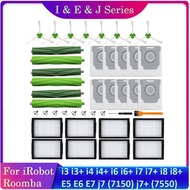 Accessories Kit For Irobot Roomba I1+ I7 I7+ I3+ I4+ I6+ I8+ J7+ Plus I & J Plus Series Vacuum Cleaner Roller Brushes