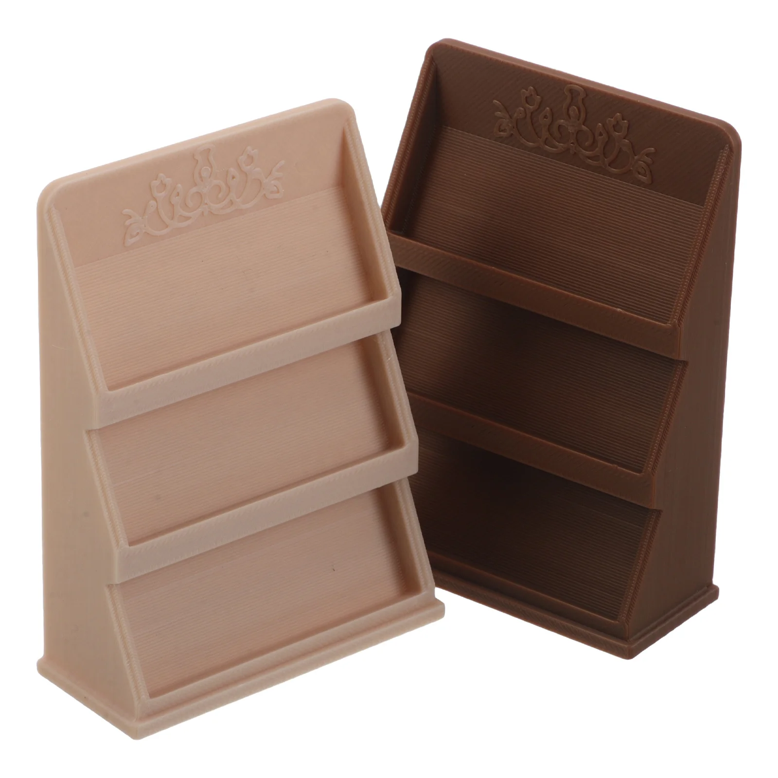 

2Pcs Miniature Vintage Magazine Rack Dollhouse Bookcase Small Bookshelf Organizer Shelf Display for Miniature Furniture Shelves