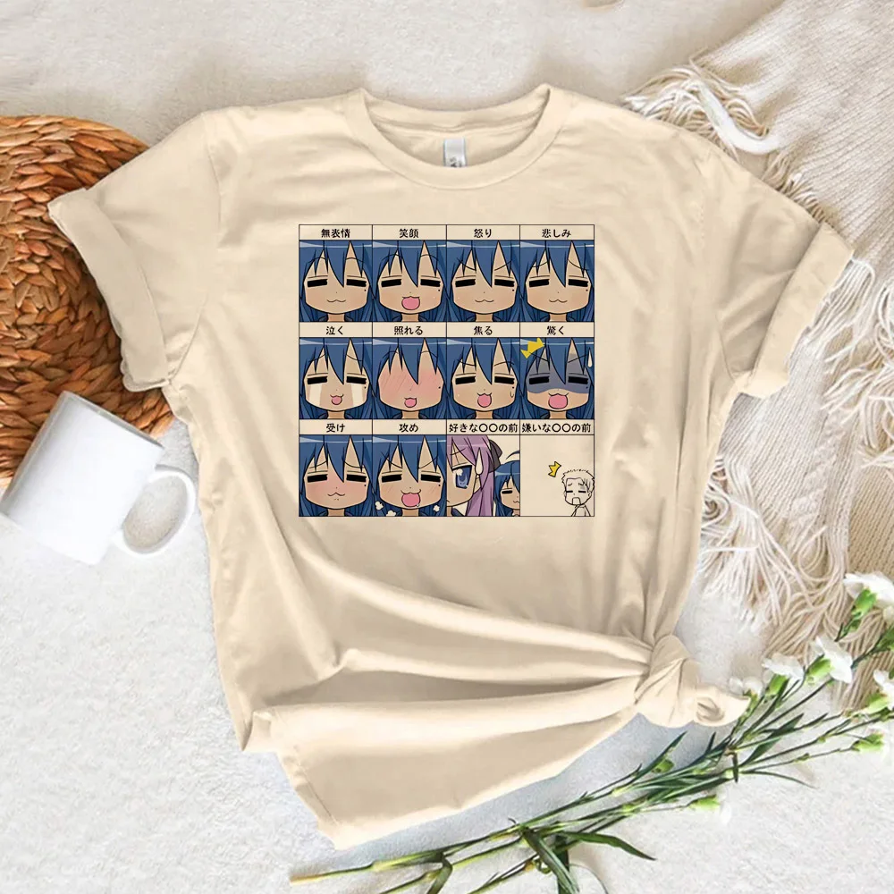 Lucky Star Konata t shirt female 2000s aesthetic Trendy Pop Culture Y2k t-shirt Comfortable Pop Culture Psychedelic aesthetic