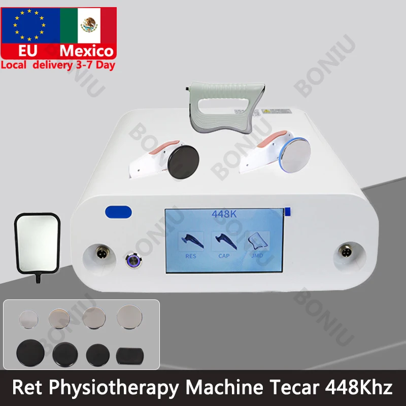 Local shipping 2024 Best Tecar 448KHz  Pain Relief Radial Shockwave Therapy Machine RET CET Body Shaping Skin Tightening