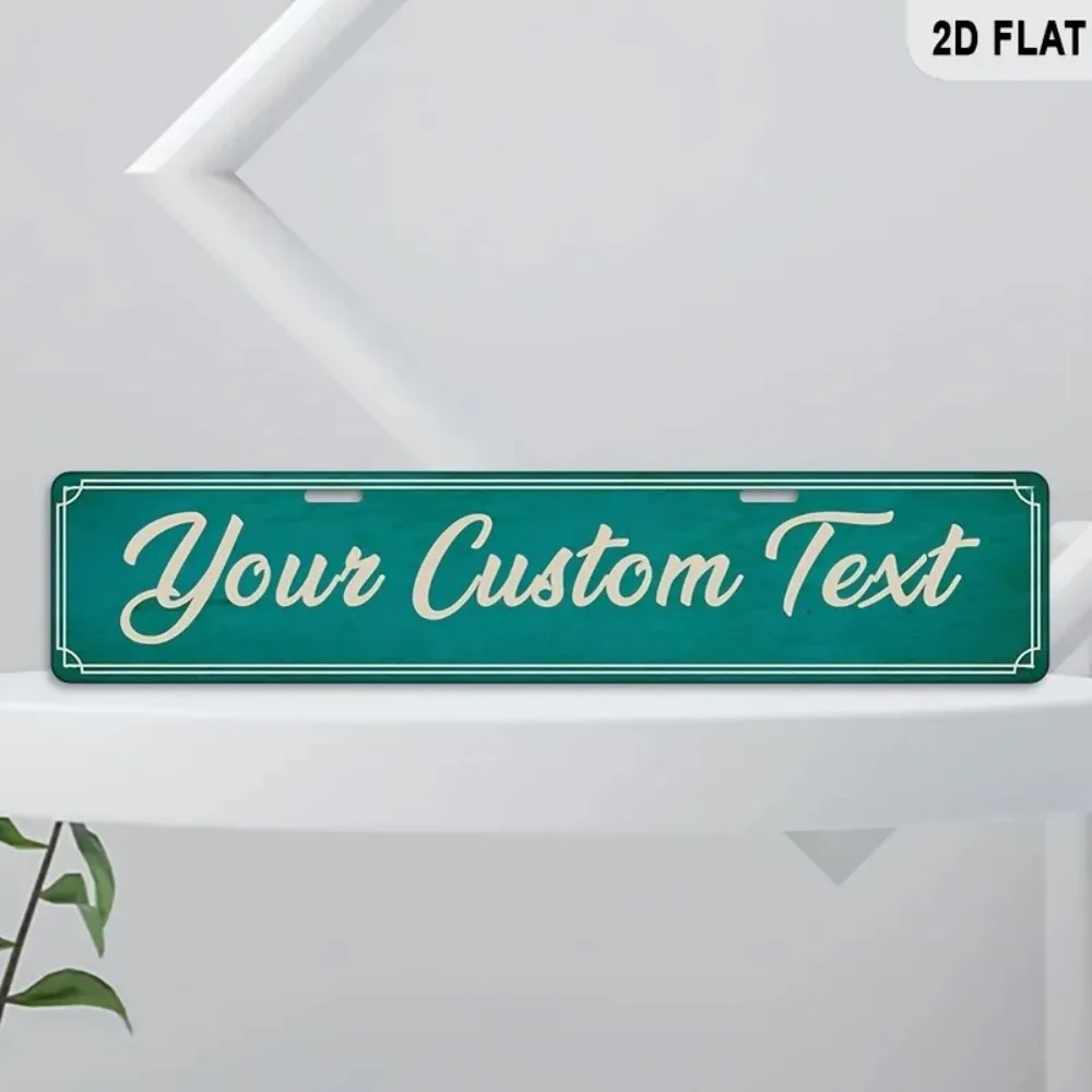 [CIFbuy][2D Flat] Custom Teal Cursive Text Aluminum Sign, Personalized Indoor Outdoor Wall Decor (Only For Decoration)