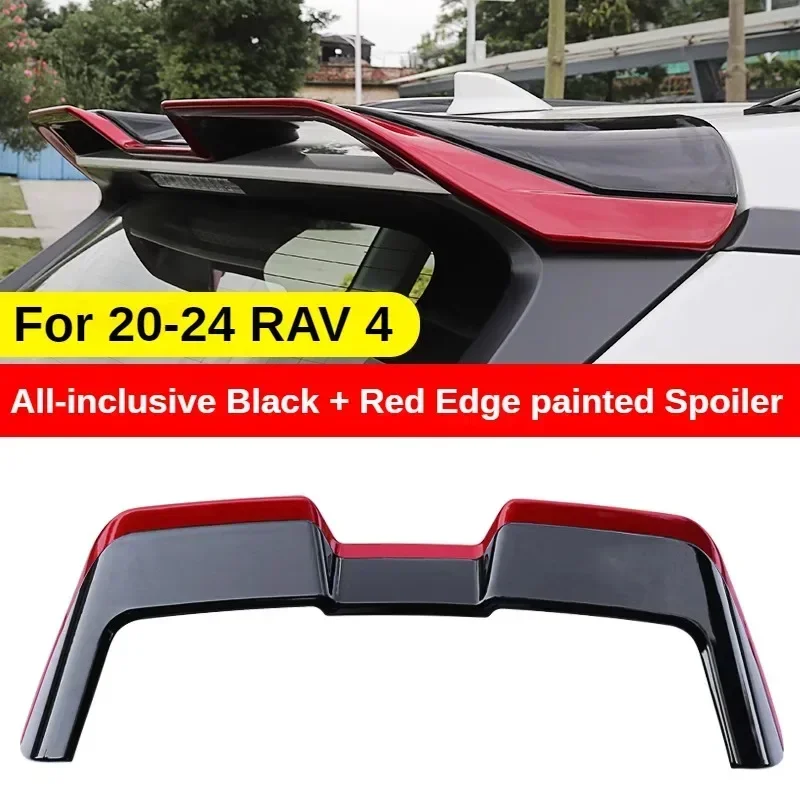 Black Red White Carbon Look Painted High Quality ABS Spoiler Wing For 2020 2021 2022 2023 2024 Toyota Rav4 4