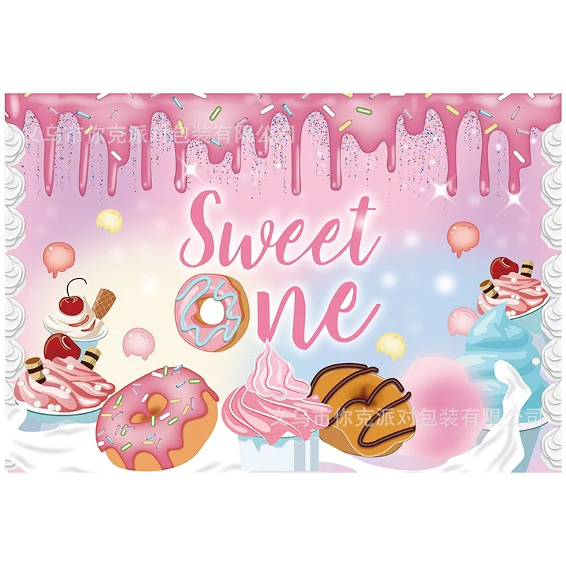 Sweet One Birthday Donuts Disposable Tableware Set 1st Birthday Donuts Theme Party Happy Doughnut First Birthday Party Decor