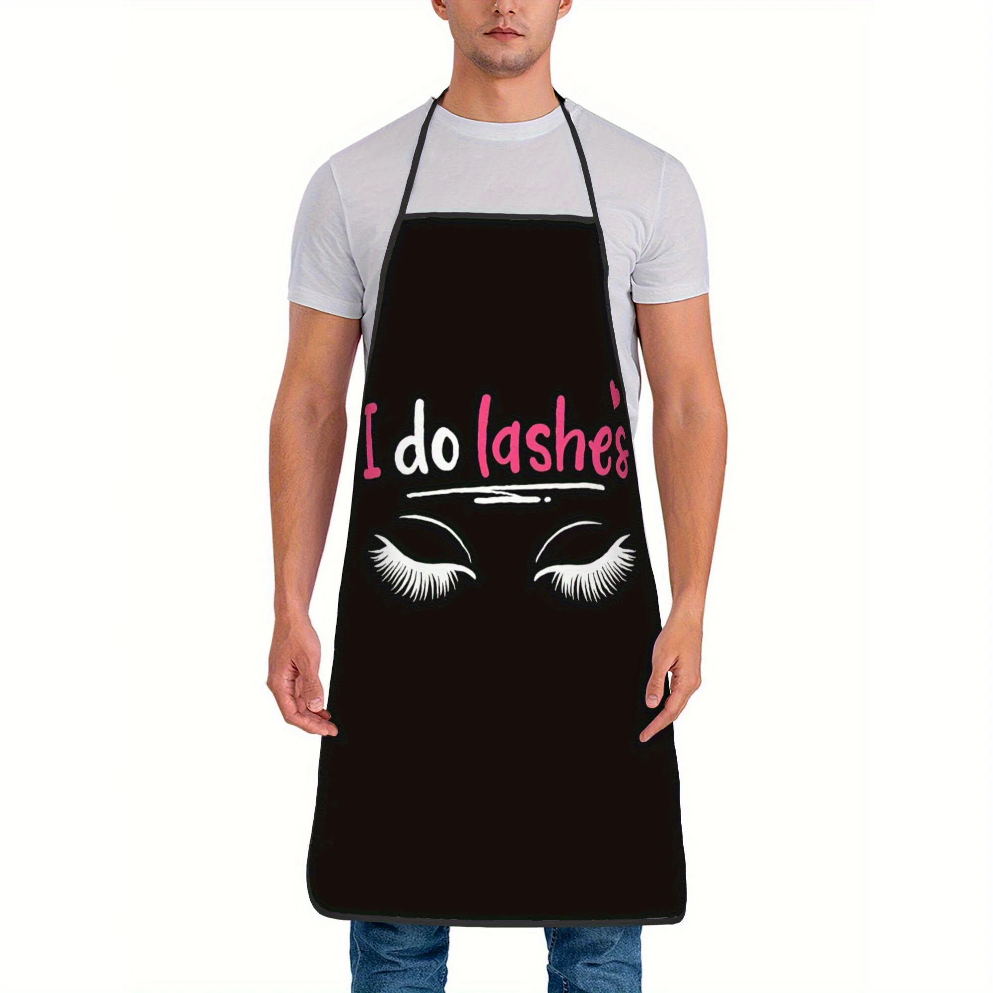 Aprons for kitchen Aprons for woman Vintage Unisex Apron - Black with Pink 