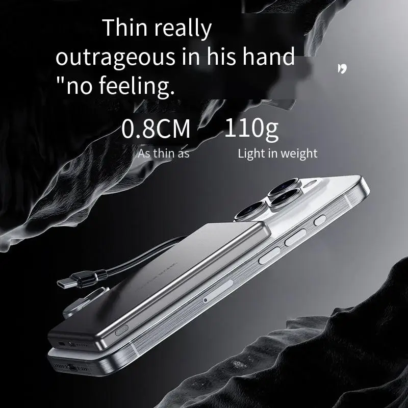 New Ultrathin Magnetic Power Bank 10000mAh Wireless Portable External Battery for MagSafe PowerBank for iPhone 16 Samsung