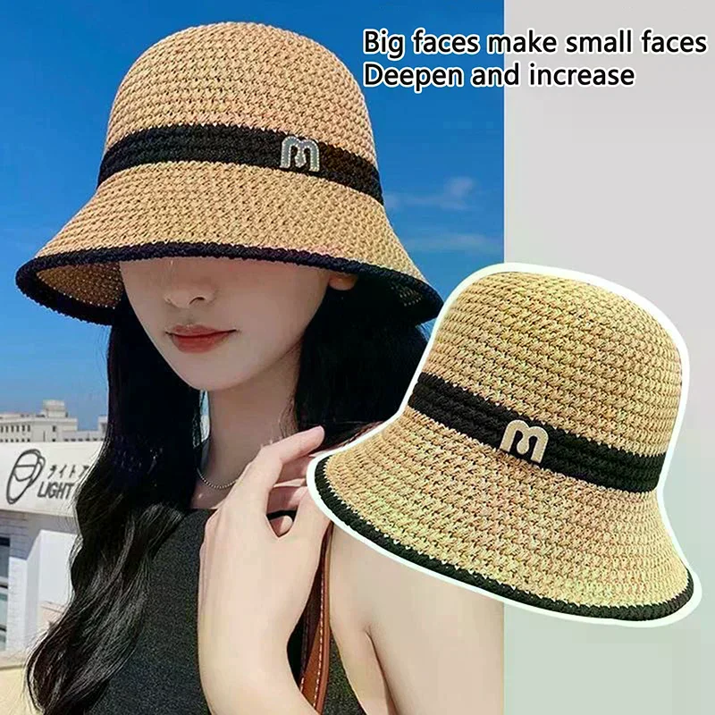 Summer Bucket Hats Cap For Women Double Layer Spring Fisherman Hat Outdoor Foldable Suncreen Beach Hat