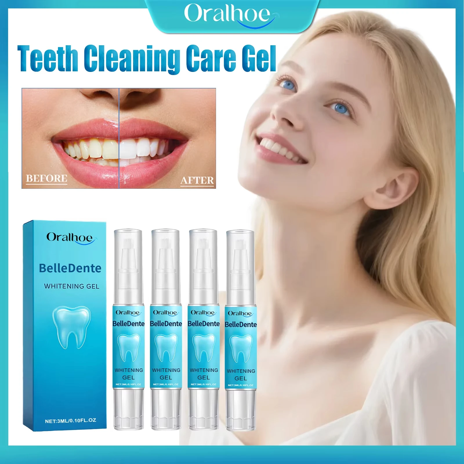 

Гель для осветления зубов Глубокая очистка Эффективно удаляет пятна на зубах Защитите зубную эмаль Мята Свежее дыхание Гигиена полости рта Уход