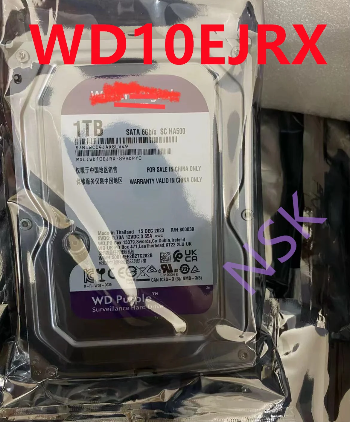 

New Original For WD WD10EJRX 1TB Monitoring Hard Drive 3.5" SATA