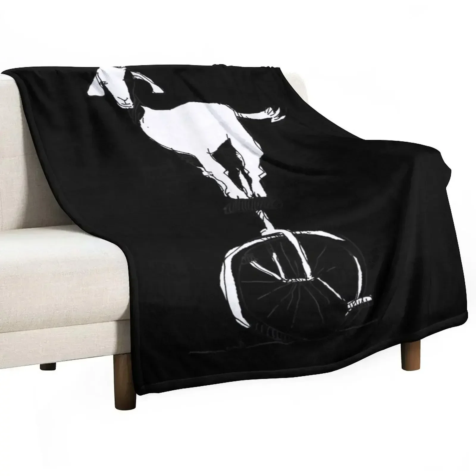 Goat On A Unicycle Funny Circus Animal Lovers Throw Blanket Stuffeds Blankets For Sofas Tourist Blankets