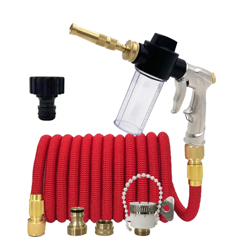 

Набор для полива сада: шланг с насадкой, волшебный шланг высокого давления для мойки автомобилей, регулируемый распылитель, гибкие инструменты для мойки автомобилей, 25-100 футов