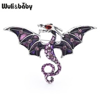 Wuli&baby Movies Dragon Brooches For Women Unisex 4-color Flying Film Elf Animal Party Casual Brooch Pins