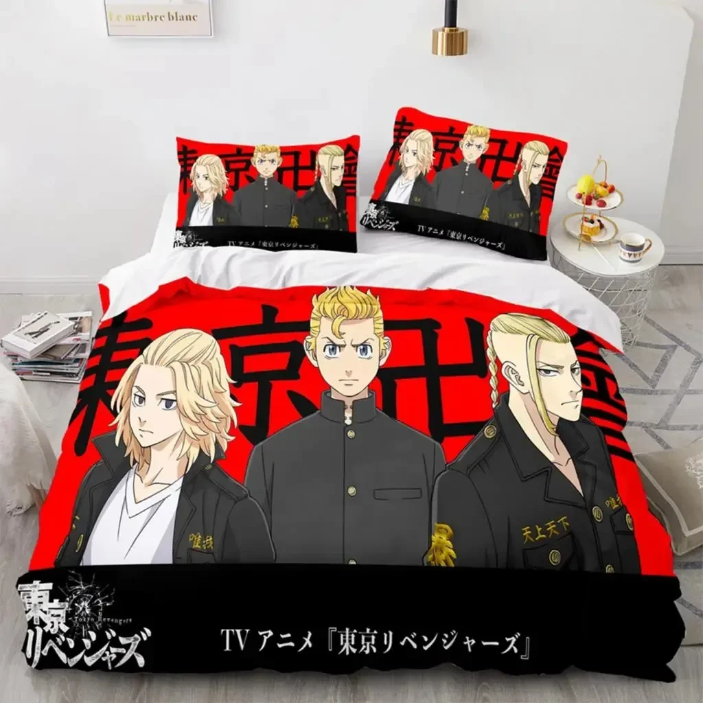

Anime Tokyo Revengers Ryuguuji Ken Sano Manjiro 3D NEW Duvet Cover Pillowcase Bedding Set Adult Boy Girl Bedroom Single Double