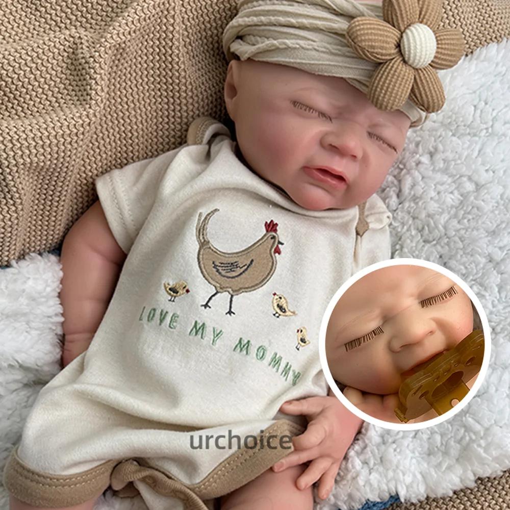 

18" High Quality Silicone Reborn Baby Boy Open Mouth Realistic Newborn Doll Handmade Reborn Doll For Art Doll Collectors Artists