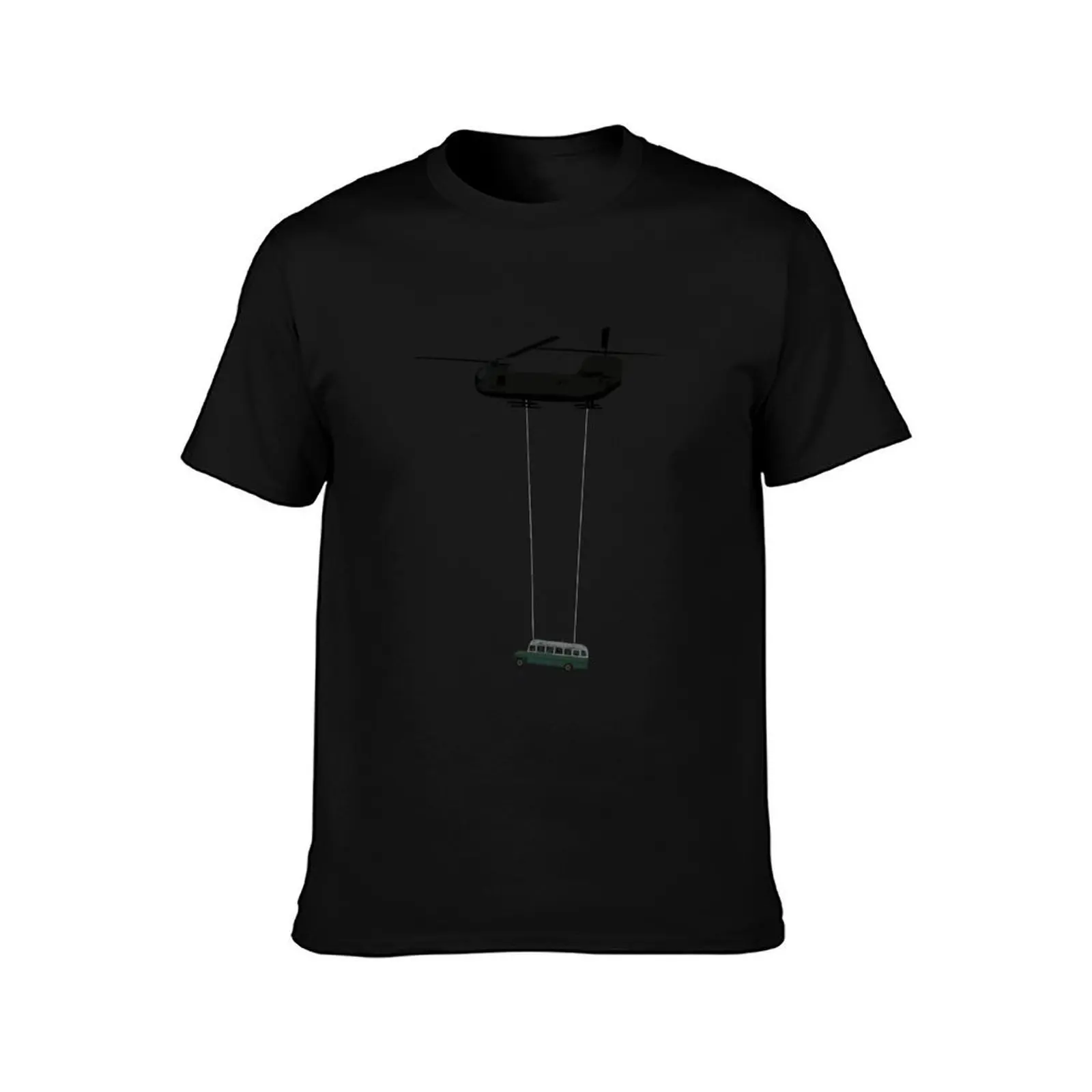Into the Wild Helicopter Bus 142 T-Shirt, Summer Casual Cotton Tee, Oversized Streetwear Tops, Vintage Graphic Print