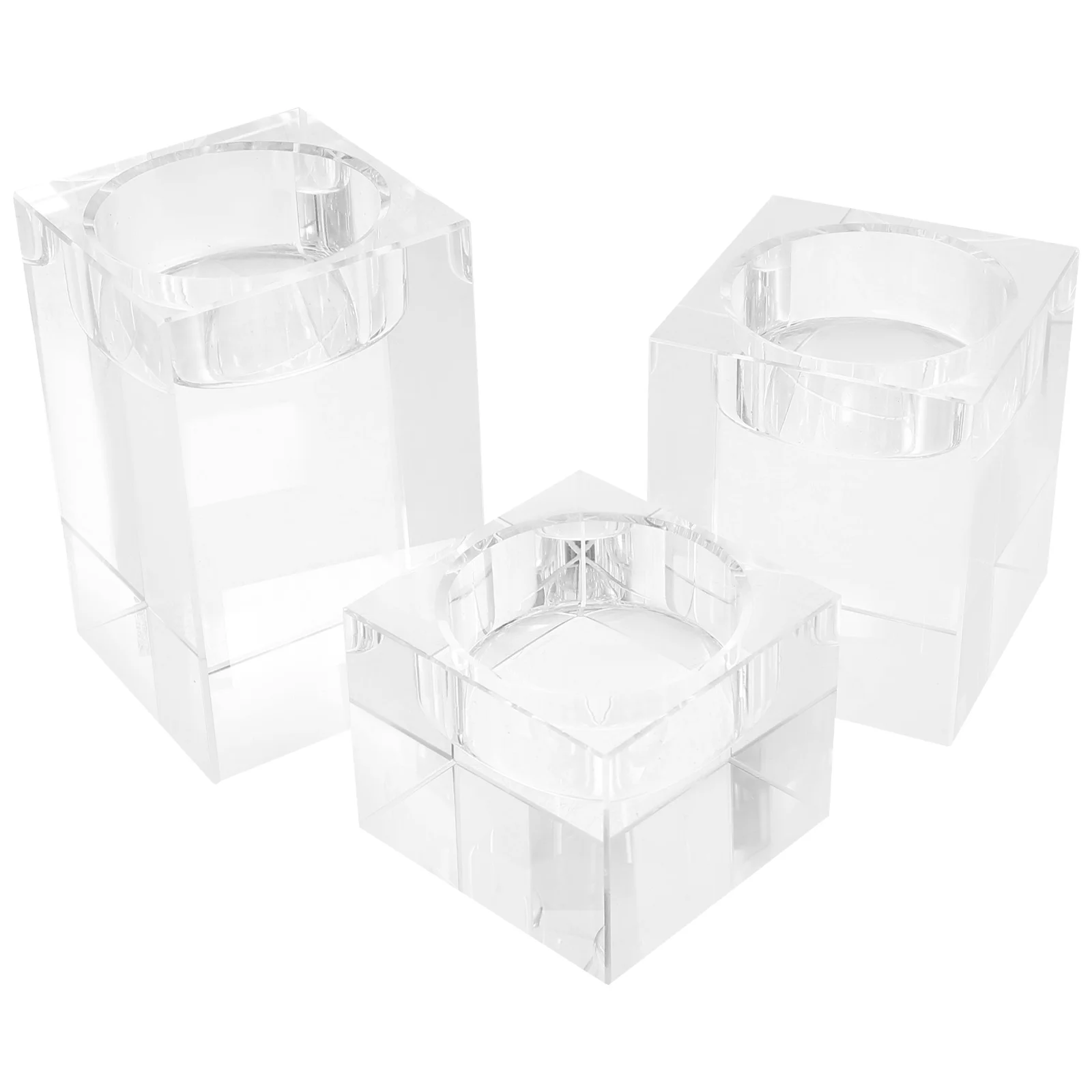 

3Pcs Crystal Votive Tealight Holders Elegant Stands Romantic Table Centerpiece Wedding Home Decor Holder