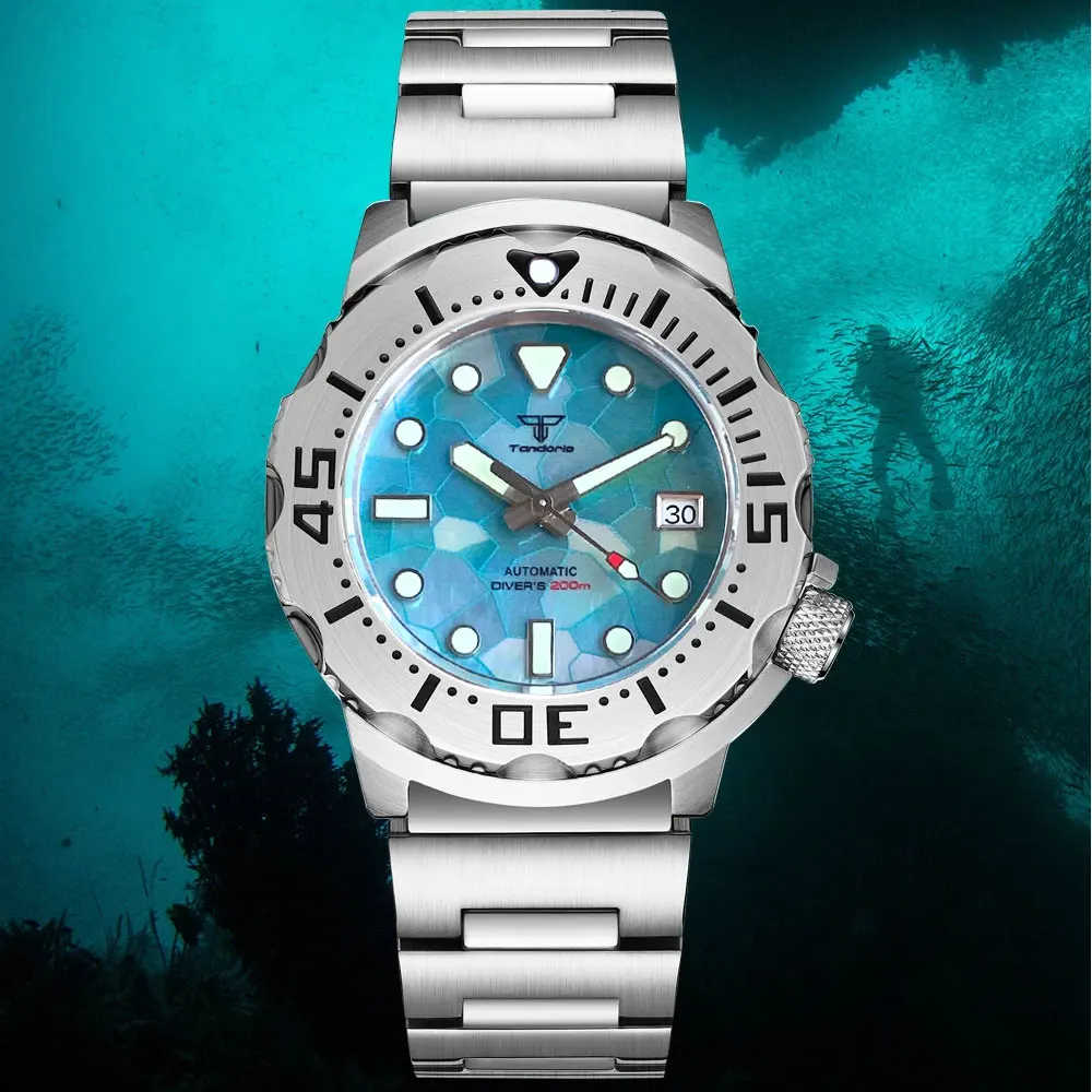 

Monsters V2 Diver Automatci Watch for Men MOP Dial Steel Bracelet NH36 120 Clicks Bezel Sapphire Crystal Super Lume Dive 42mm