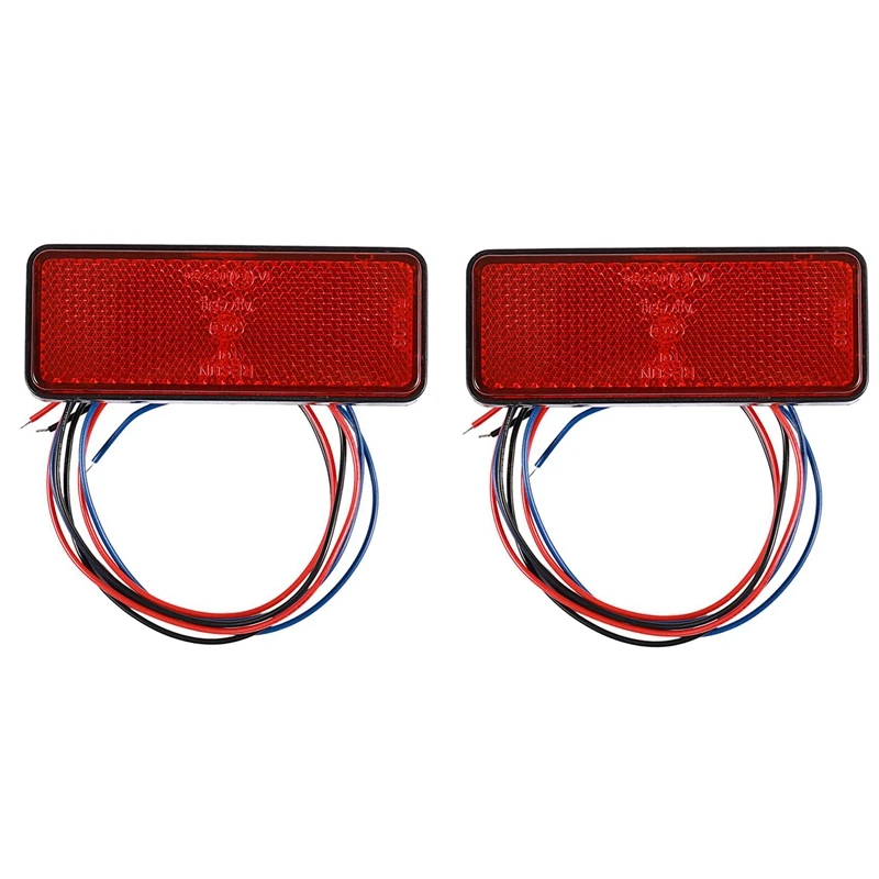 2x led refletor vermelho traseiro cauda freio parar marcador de luz caminhão reboque suv motocicleta