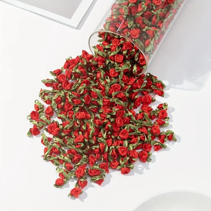 1/5/10/20/50/100pcs Artificial Roses with Leaves/Realistic Small Rose Flowers, Stems & Buds/Faux Blooms for DIY Crafts, Wedding,
