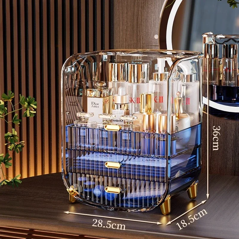 

Cosmetic Storage Boxes - Transparent Acrylic, Dust-Proof, Large Capacity, Desk Organizer for Skin Care Products, Makeup Holder