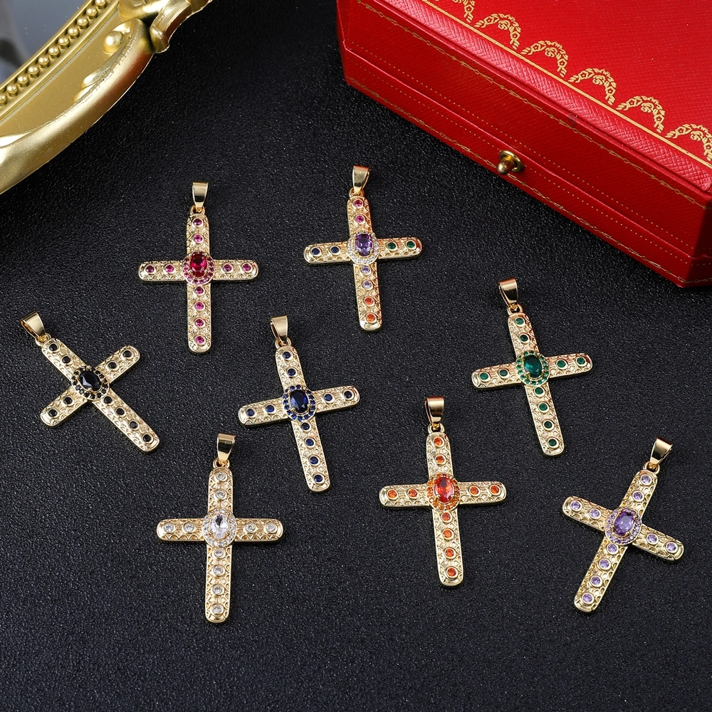 Juya DIY Luxus 18K echtes Gold vergoldet katholisches christliches Kreuz Charms für handgemachte religiöse Talisman Anhänger Schmuckherstellung – Detail 10