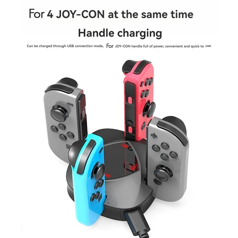 Зарядная док-станция 4 в 1 для переключателя Joycon, зарядное устройство, портативный держатель игрового контроллера, поддержка зарядки 4X Joycon-A23U