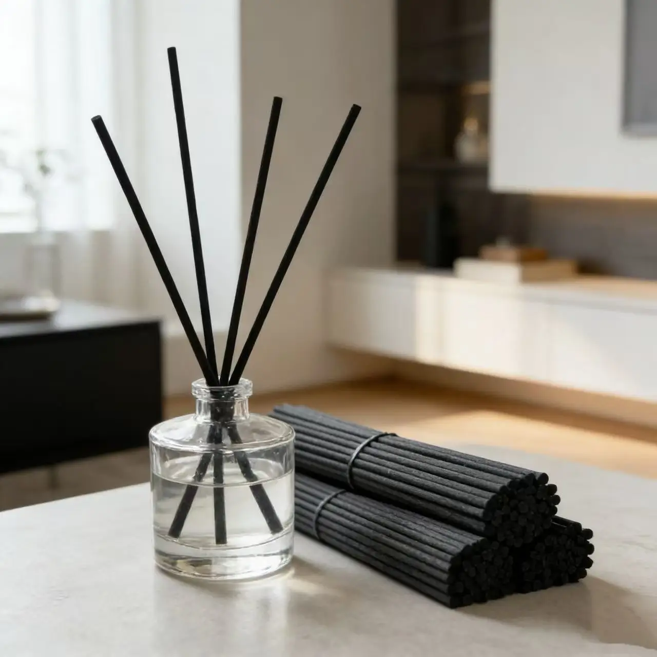 500PCS 5/4/3MM X L50/40/30/20CM Fiber Rattan Sticks for Essential Oil Diffuser, Aromatherapy Volatilizing Rod for Home Fragrance