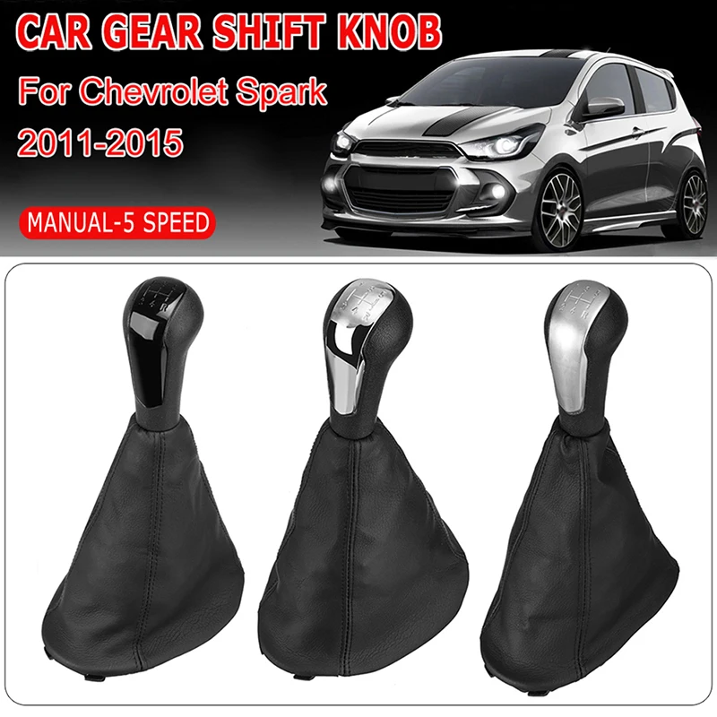 5 Speed Manual Car Gear Shift Lever Knob with Boot Cover for Chevrolet Spark Holden Barina Spark M300 2011-2015 Accessories