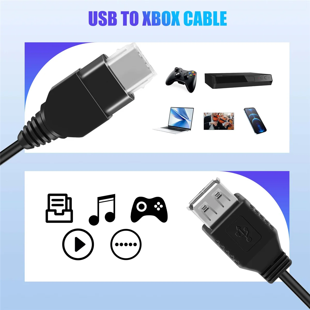 メスUSB-オリジナルXboxアダプターケーブル、ケーブルコンバーターライン、Xbox