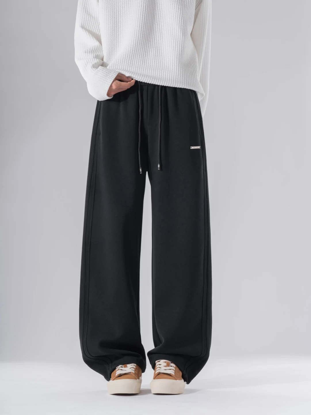 

Модные мужские повседневные брюки прямого кроя с эластичной резинкой на талии и флисовой подкладкой, осенне-зимние, теплые, удобные, стильные, прямого кроя.