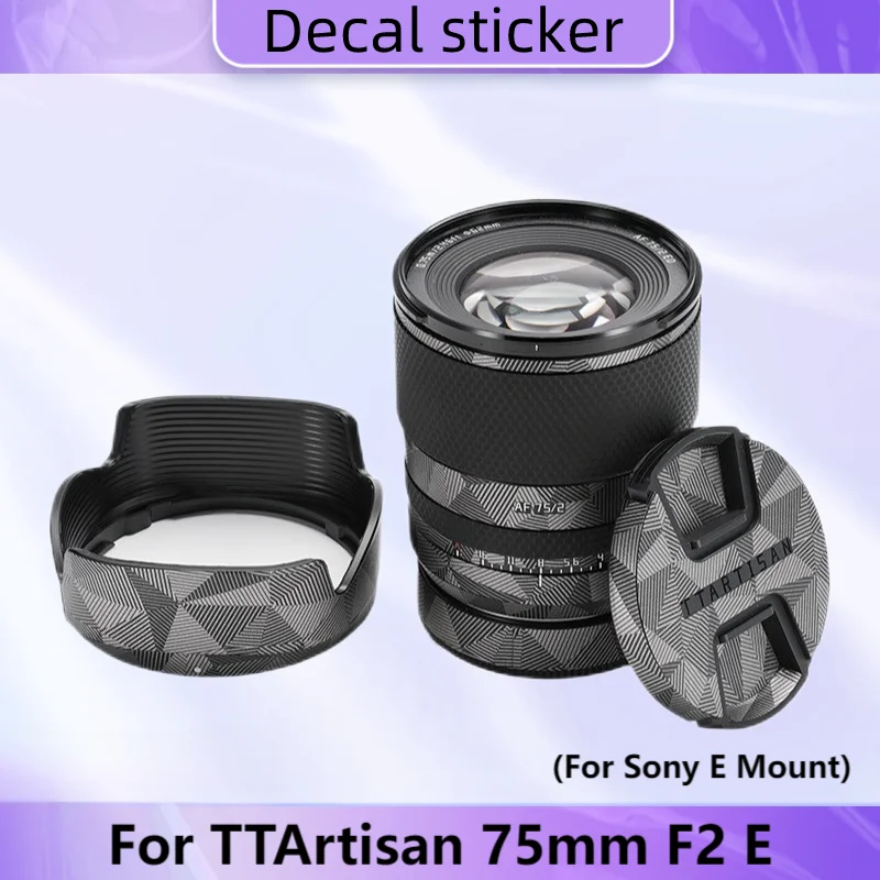 Para TTArtisan 75mm F2 E calcomanía de lente pieles 75mm 2 cubierta de envoltura de lente TTArtisan AF75 F2 pegatina de lente Protector de piel