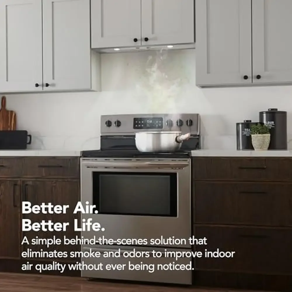 Built-In 2-Speed Exhaust Fan and LED Light 300 CFM Stainless Steel Range Hood Insert 24-Inch Power Pack Easy Install Ideal