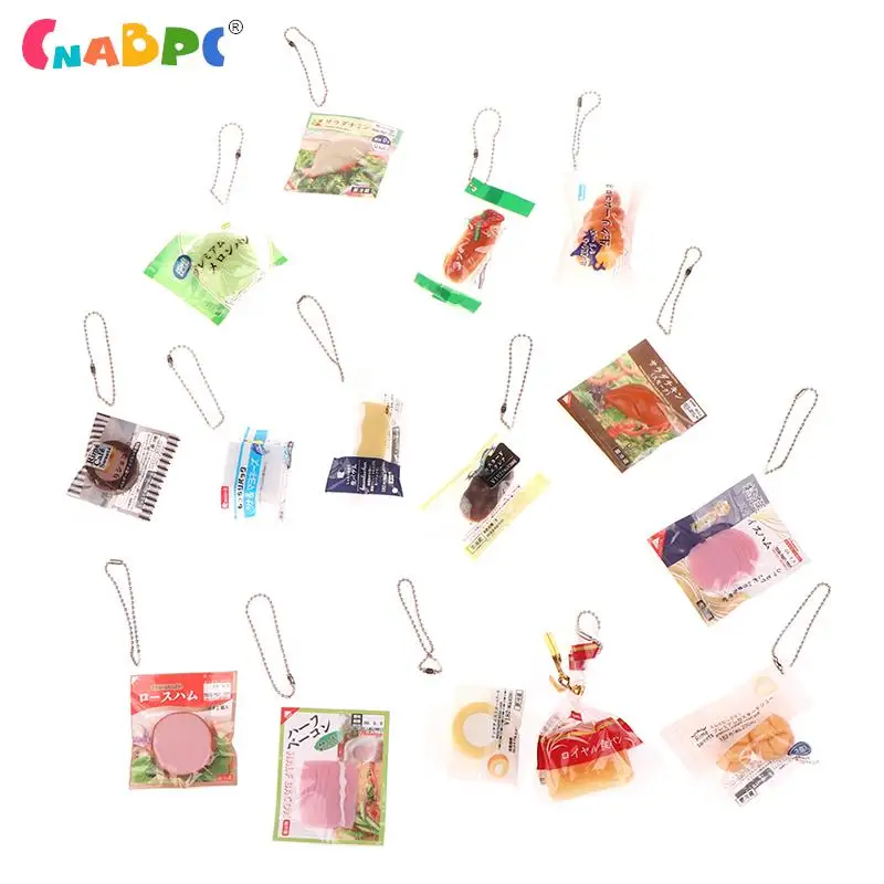 1PCS Dollhouse Miniature Supermarket Food Snacks Simulation Food Toy Pendant Creative Backpack Pendants Random Delivery