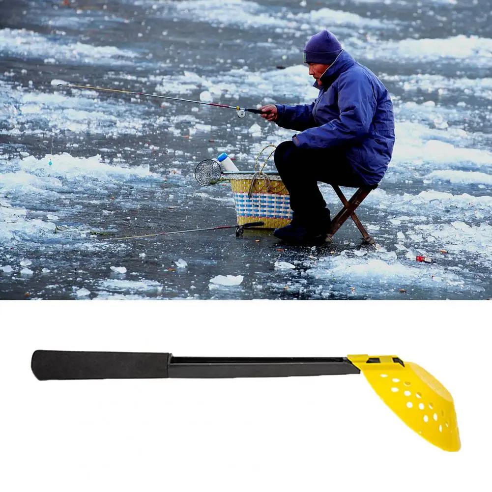 Ice Scoop Skimmer Anti-Slip Cold-Resistant Foldable Winter Ice Fishing Skimmer with Handle for Outdoor