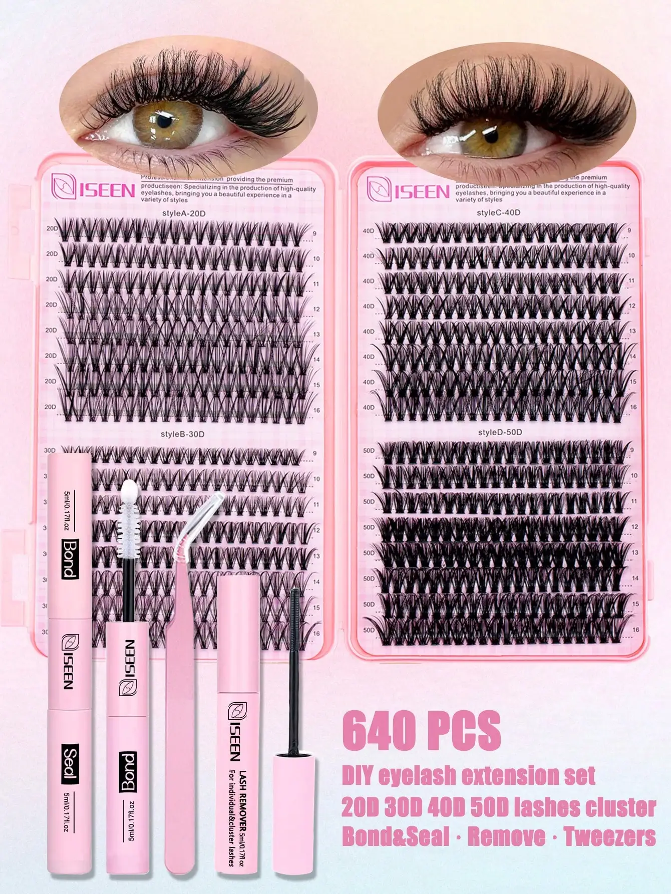 Individual Lashes Cluster C Curl Mix Lash Clusters 3D Wispy DIY Eyelash Extension Resuable Natural Lashes Eyelash Book