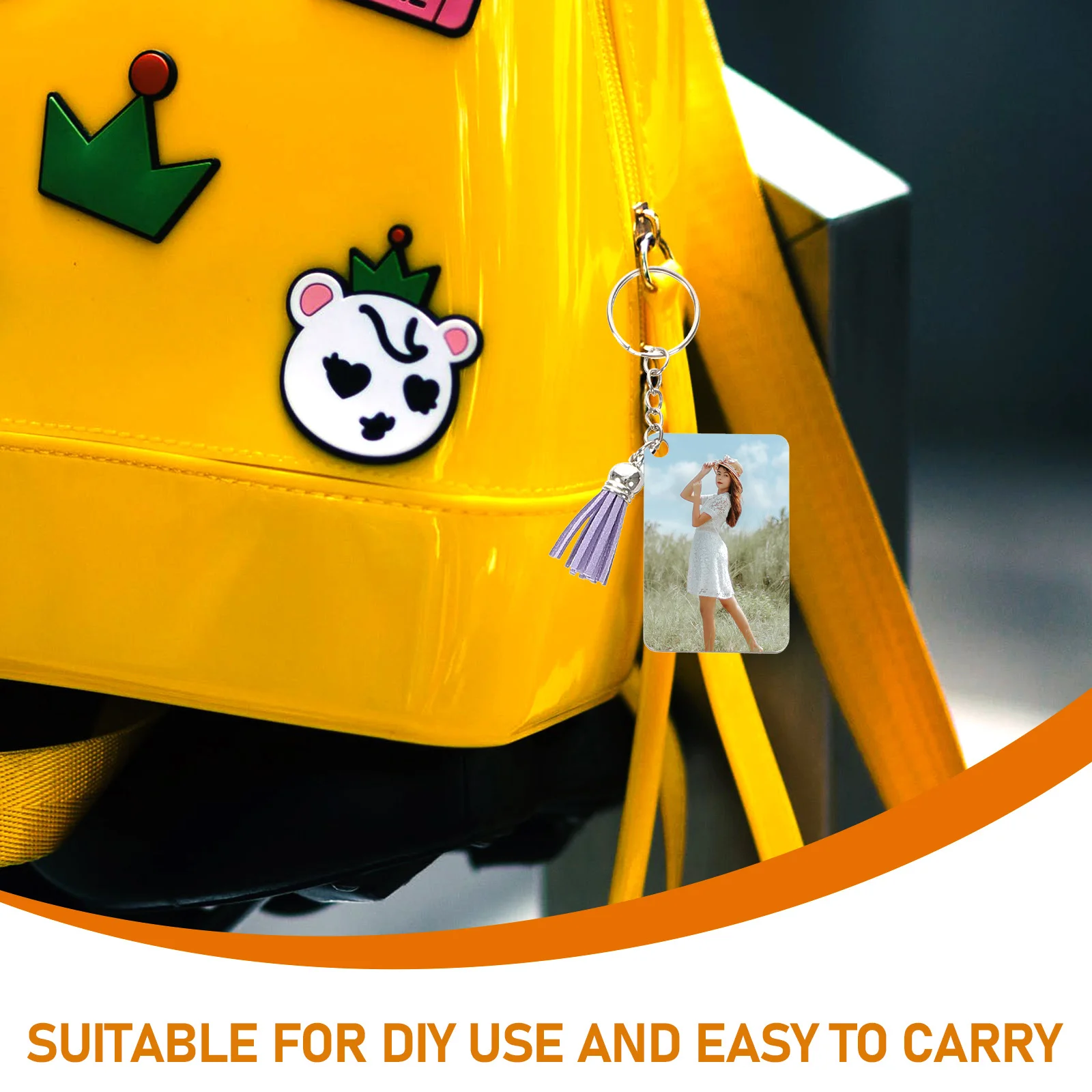 20Sets Keychain Blanks for DIY Crafts Sublimation Heat Transfer Multi-Function Handmade Key Holders with Tassels