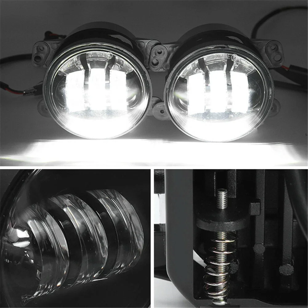60 واط 4 بوصة LED أضواء الضباب مع شعاع عالية/منخفضة 6000 كيلو مصباح أبيض نقي ل جيب رانجلر JK TJ LJ دودج كرايسلر #6